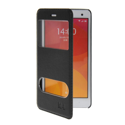 

MOONCASE View Window Leather Side Flip Pouch Stand Shell Back ЧЕХОЛ ДЛЯ XiaoMi Rice MI 4 M4 Black