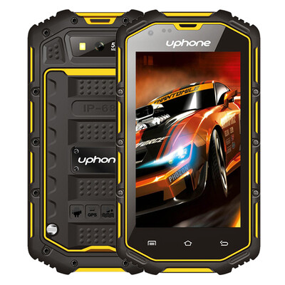 

uphone u5a rugged Android телефона - двухъядерный процессор, 68 водонепроницаемый + пыль доказательства рейтинг, shockproof (Orange / желто - зеленые / черный).