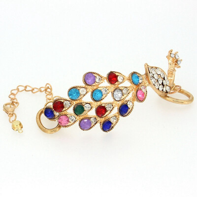 

Gold Tone Multicolor Peacock Chain Bracelet Free Postage 60078 Ladies Gifts