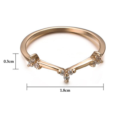 

Yoursfs V Ring 18K Rose Gold Plated Cubic Zirconia Simple Thin Ring Fashion Jewelery for Women