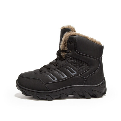 

Winter Fur Supper Warm Snow Boots For Men Adult Male Shoes Non Slip Rubber Casual Work Safety Casual Ankle Boots