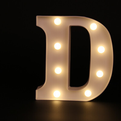 

26 White Letter LED Alphabet Light Indoor Battery powered Wall Hanging Night Light Bedroom Wedding Birthday Party Decor