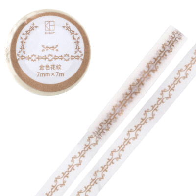 

Kinbor PDA&paper tape 10mm7mhand book sticker color tape gold border DTB64258