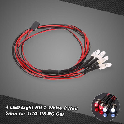 

4 LED Lights Kit 2 White 2 Red for 110 18 Traxxas HSP Redcat RC4WD Tamiya