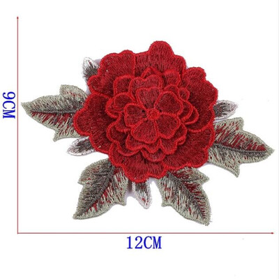 

1 Pcs New Brand 3D Patches Big Red Rose Flower Embroidered Patch DIY Iron On Sew On Fabric Repair Clothing For Wedding Patches