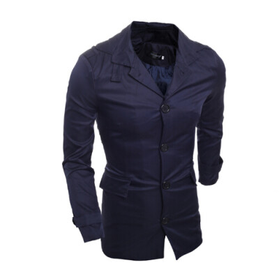 

Zogaa New Men's Wind Coat Fashion Single-breasted Stand Collar