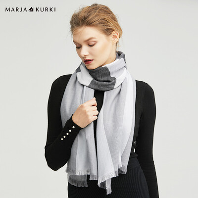 

MARJA KURKI wool scarf couple models fashion plaid wild silk wool scarf female gift box trend selection 1CC553290 gray