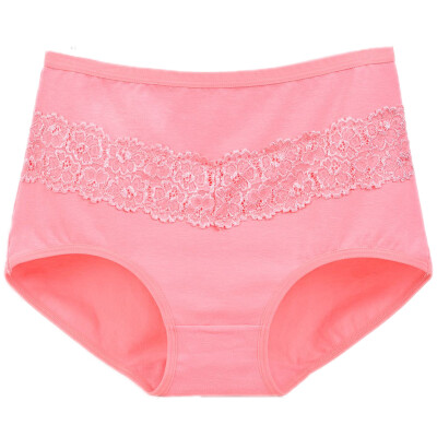 

No trace lace panties pure cotton large plate middle waist abdomen lady briefs breathable elegant hips