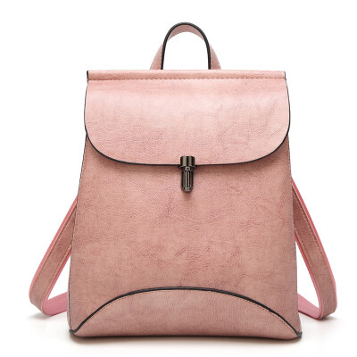 

New large Simple retro Splice back Messenger woman PU leather backpack girl school bags metal buckle travel laptop leisure bag