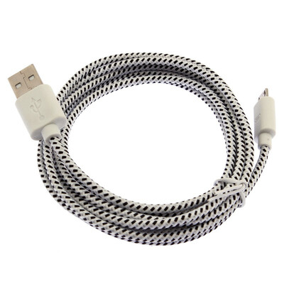 

Белый 2м USB зарядное устройство кабель синхронизации адаптер плетеный для Samsung для HTC для iPhone 82583