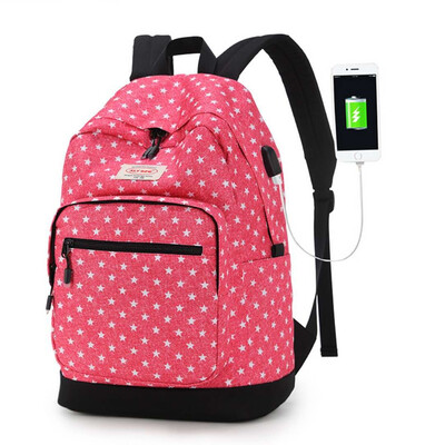 

Men&women shoulder bag computer bag printing travel bag external USB charging hole student bag