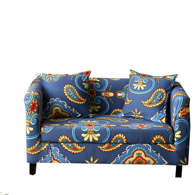 

Universal Dark Blue Flowers Elastic CouchCorner Sofa Slipcovers For Living Room Stretch All-inclusive Sofa Covers