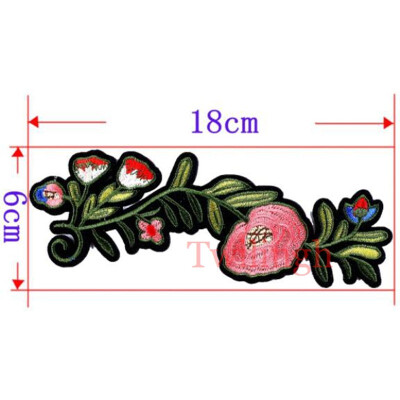 

1 Piece Plum Blossom Flower Patches Iron on 3D Embroidered Patch Red Rose Applique Sew On DIY Repair Accessories Clothes Patches