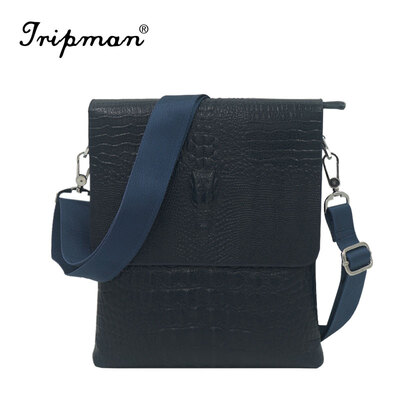 

New Arrival Hot Sale Leisure Man Bag Black Crocodile Pattern Crossbody Real Cowhide 100 Full Genuine Leather Men Messenger Bags Sales