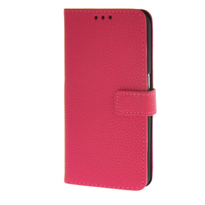 

MOONCASE Samsung Galaxy S6 Case Litch Skin Leather Card Slot Wallet Flip Bracket Back Case Cover Hotpink