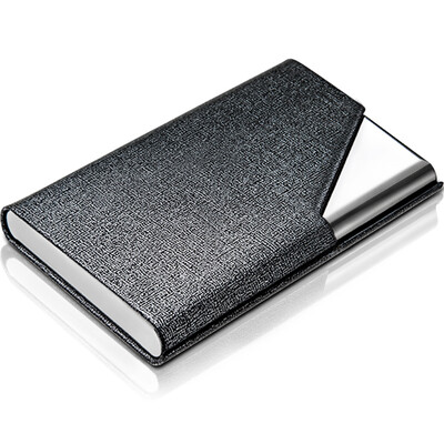 

Excellent UHOO 6605 business card holder silver gray a bone skin 1 box large capacity card case