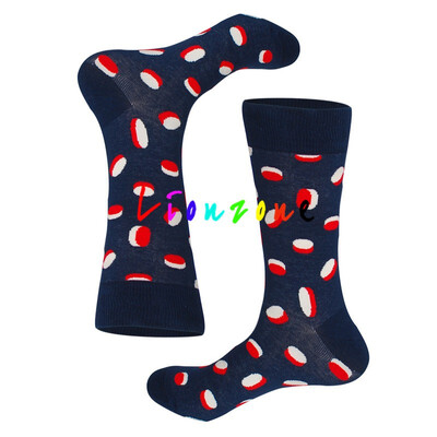 

LIONZONE 2018 Happy Socks Men Women Lovers Color Flower Totem Polka Dot Style Combed Cotton Socks Hip-Hop Socks Funny Gift