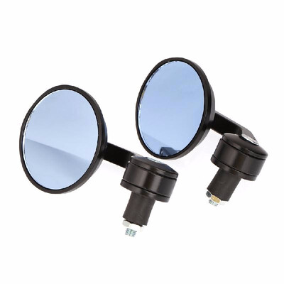 

78" Universal Round Motorbike Motorcycle Handle Bar End Rearview Side Mirrors Black