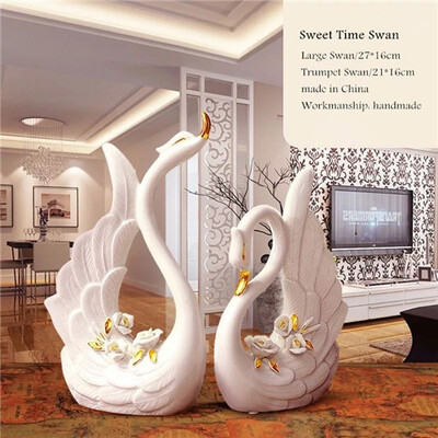 

Modern minimalist ceramic crafts couples Swan decoration figurines wedding gifts creative home decoration ornaments
