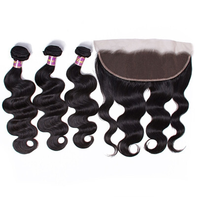 

Unice Hair Body Wave Peruvian Hair Lace Frontal Closure With Bundles Remy Hair 100 Human Hair Extensions Natural Color