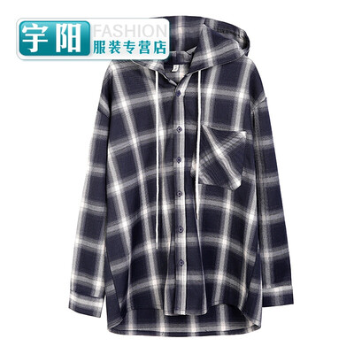 

Striped Plaid Long Shirt Womens Long Sleeve 2018 Spring&Autumn New Han Fan Loose
