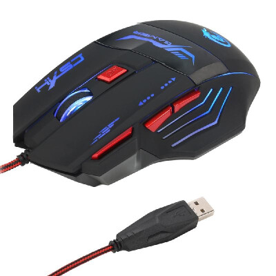 

HXSJ H100 Gaming Mouse USB Wired Optical Game Mouse 5500 DPI Adjustable 7 Buttons 7 Colors LED Backlight