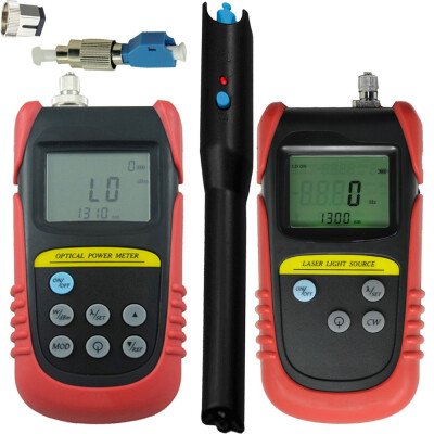 

-70dB to 6dB Optical Power Meter 850nm1300nm Optical laser light source 20mw fiber visual fault locator FC to LC adapter