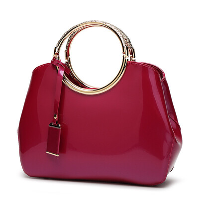 

CAROLING ANGEL Fashion Bright Patent Leather Handbags Messenger Bag Handbags Wild Shoulder Bag for Lady