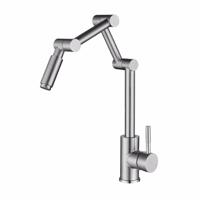 

304 Stainless Steel Kitchen Faucet Rotating Folding Sink Washbasin Faucet