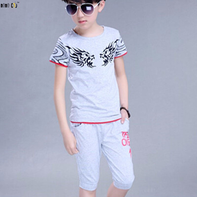 

Big Boy Clothes Set T Shirt & Pants Short Sleeve Cartoon Summer Boys School Sport Kids Clothing Suit 5 6 7 8 9 10 11 12 Years