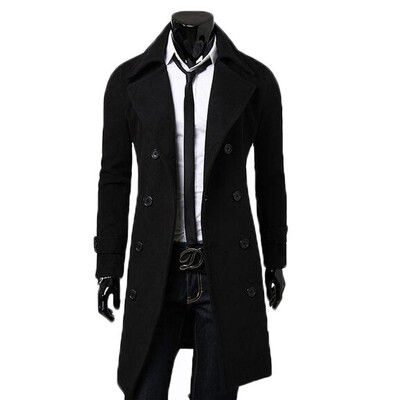 

Zogaa New Mens Wool Coats Double-Breasted