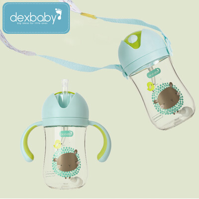 

Dexbaby American childrens cup water bottle drinking cup baby learning cup leak-proof anti-fall handle straw cup with gravity ball handle strap can be replaced Meng Yang Paradise 330ml