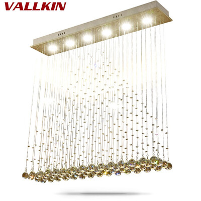 

Modern Ceiling Crystal Chandeliers Crystal Lamp For Living Room Dining Room Rectangle Indoor Home Lamps Lighting Fixtures
