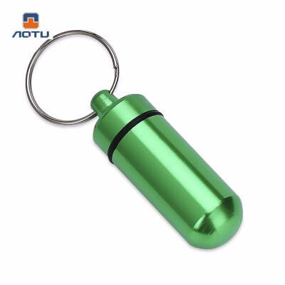 

Aotu AT7605 Outdoor Emergency Portable Aluminum Alloy Medicine Pot Bottle with Key Ring Hollow water resistant&dust-proof