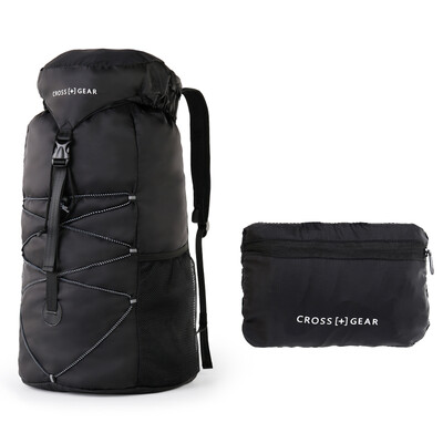 

CROSSGEAR Korean version of men&women casual backpack large capacity travel bag foldable lightweight ultra light multi-function personality backpack luggage travel bag CR-0905 black