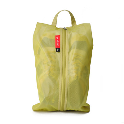 

Pack all composite mesh cloth bag travel portable shoe storage bag finishing bag portable shoes bag waterproof shoe cover mustard green