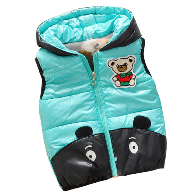 

Kid Child Girl Boy Hooded Quilted Jacket Vest Gilet Bear Outwear Thermal Clothes