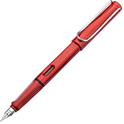 

Hero HERO 359 Positive posture red F sharp thin slab craft student pen 6 pieces of ink sac gold pen signature pen