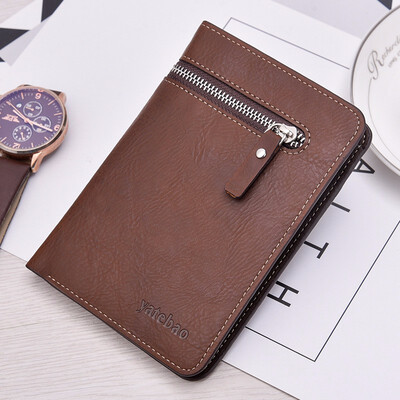 

Mens money short wallet pocket money business multi-function horizontal wallet man three folding wallet student