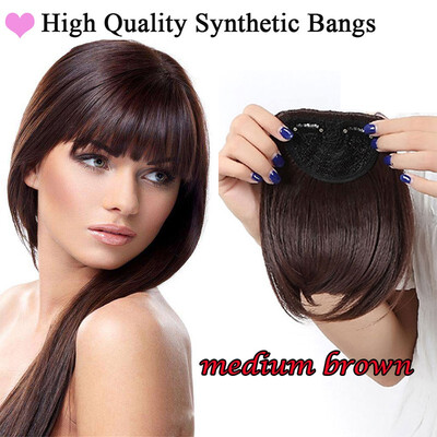 

Lady Natural Hair Extension Clip In Front Hair Bangs Fringe human Straight Hair Front Hair Extensions