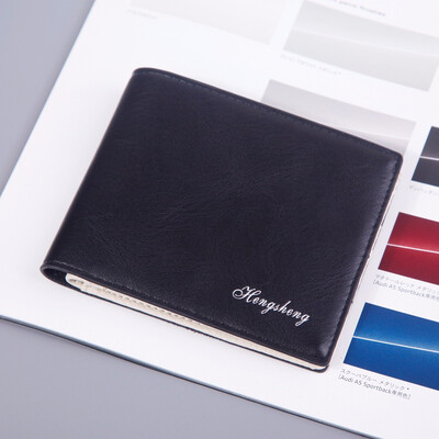 

Mens short wallet cross pattern Korean version fashion multi card internal pocket change wallet
