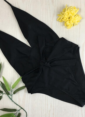 

2018 Women V-Neck Bow Solid Bathing Suit One Piece Swimsuit