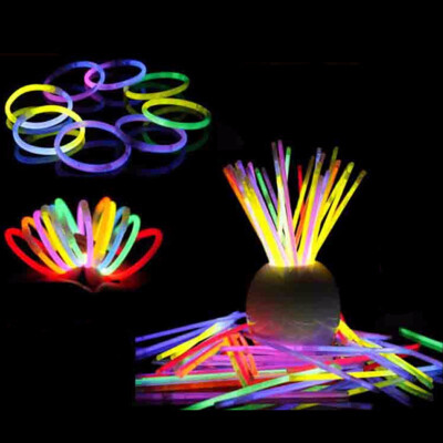 

100pcs Creative Variety Luminous Stick Fluorescent Light Stick Bracelet Necklace Concert Party Supplies Childrens Glowing Toys