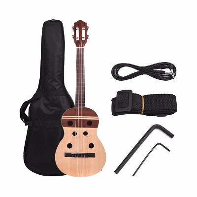 

34 Inch Electric Ukulele Ukelele Uke Built-in 2-band Pickup EQ with Gig Bag Strap Connection Cable Picks