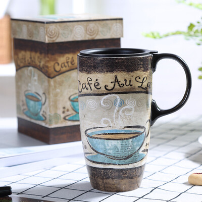 

Ceramic Travel Mug 17 oz Sealed Lid With Gift Box cafe