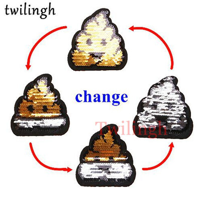 

twilingh 1pc Reversible Change Color Sequins Patches DIY Appliques