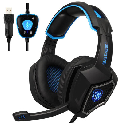 

SADES Spirit Wolf 71 Surround Sound Stereo USB Gaming Headphone with Mic Breathing LED Light For PC Gamers