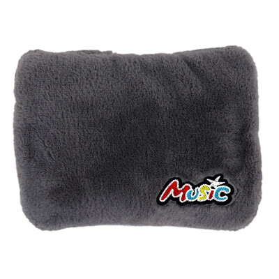 

Antarctic people charging hot water bottle double hand insertable washable warm waist has water injection embroidery plush warm water bag hand warmers with cloth cover gray Music