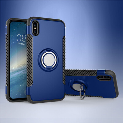 

For iPhone X 7 8 Plus Ring Magnetic Shockproof Rugged Hybrid Phone Case Cover