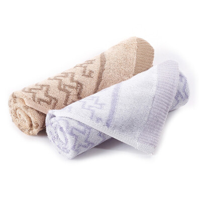 

Sheng Wei towel home bamboo fiber thousands of birds grid towel sw-23 blue coffee 2 installed